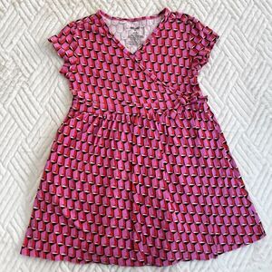 DVF x Target Girls Wrap Dress Size 8 Pink Geometric Print